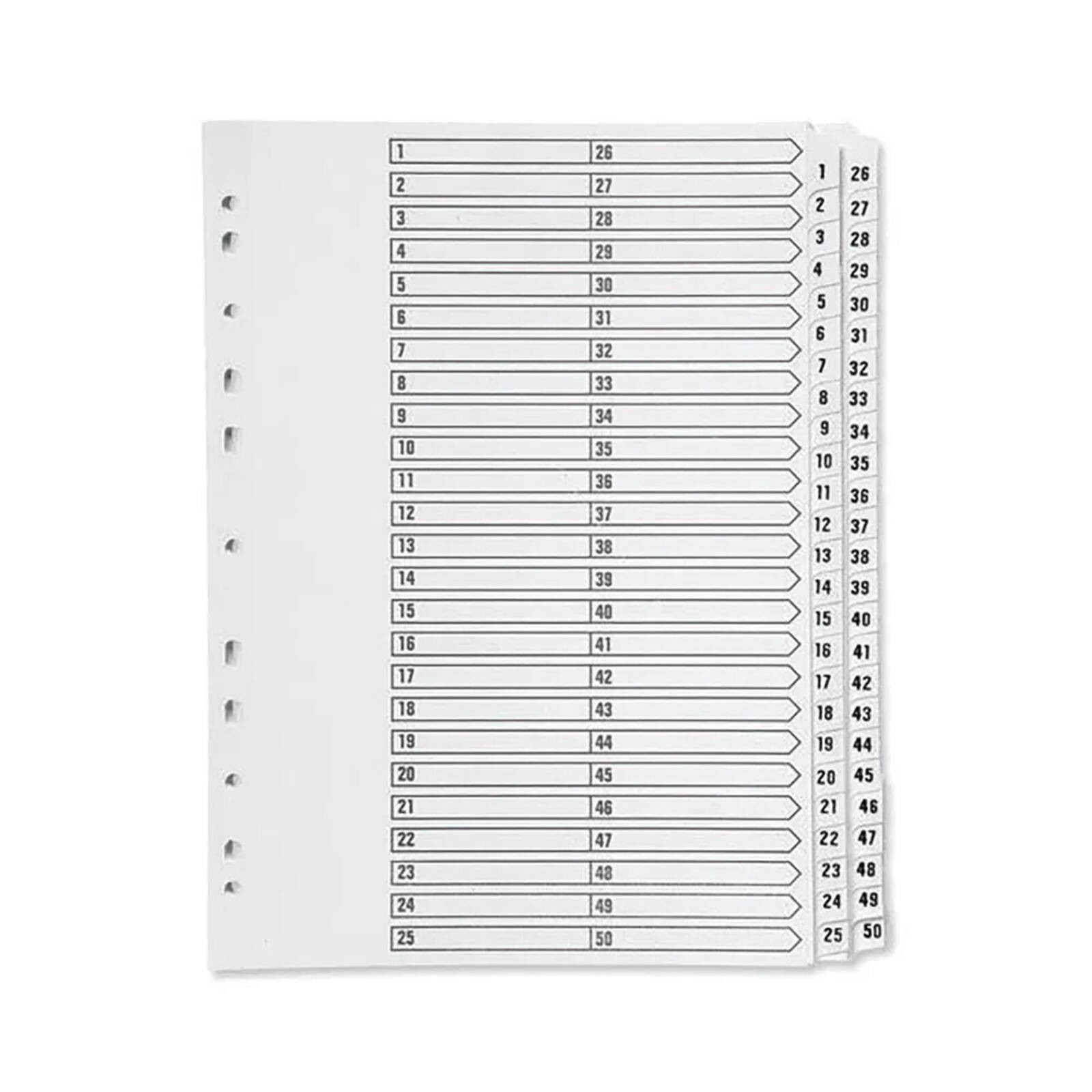 B&Q - 1-50 Index Multi-Punched Reinforced Board Clear Tab - Image 2