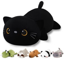 Weighted Black Cat Stuffed Animals, Cute Weighted Black Cat Plush, Soft Stuffed
