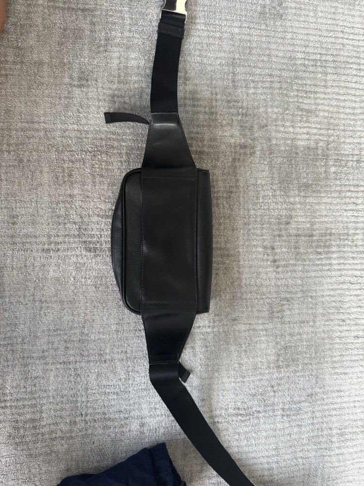 Saffiano Leather Belt Bag in Classic Black