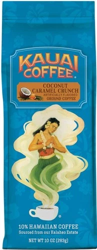Kauai Coffee Coconut Caramel Crunch Hawaiian Ground Coffee, 1 Pack of 10oz.
