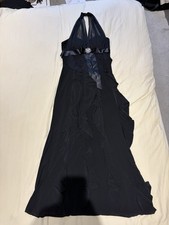 Betsy & Adam Stretch Black Halter Evening Dress – UK 8–10 – Padded Bust