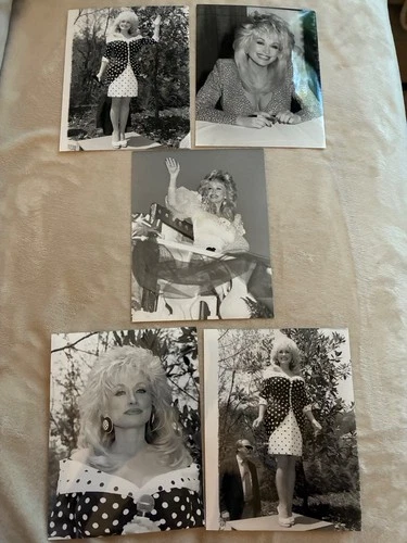 Lot of 5 Vintage Dolly Parton Original Press Photos - D 1990s vintage concert t-shirt, vintage, single stitch, B+ condition