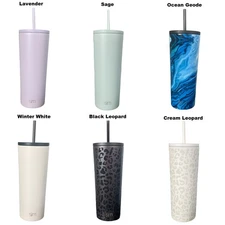Simple Modern Insulated Tumbler with Lid and Straw, Classic Collection, 24oz