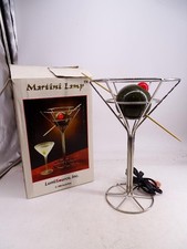 Vintage 1993 LumiSource Inc Figural Table Martini Lamp Retro Bar Barware w/ Box