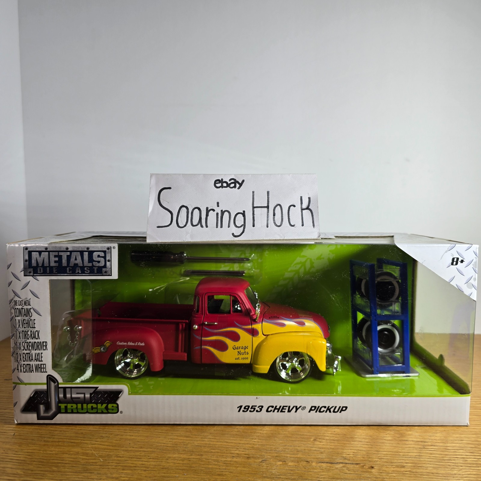 2018 Jada Just Trucks 1953 Chevrolet Pickup Red  w/Yellow Fl