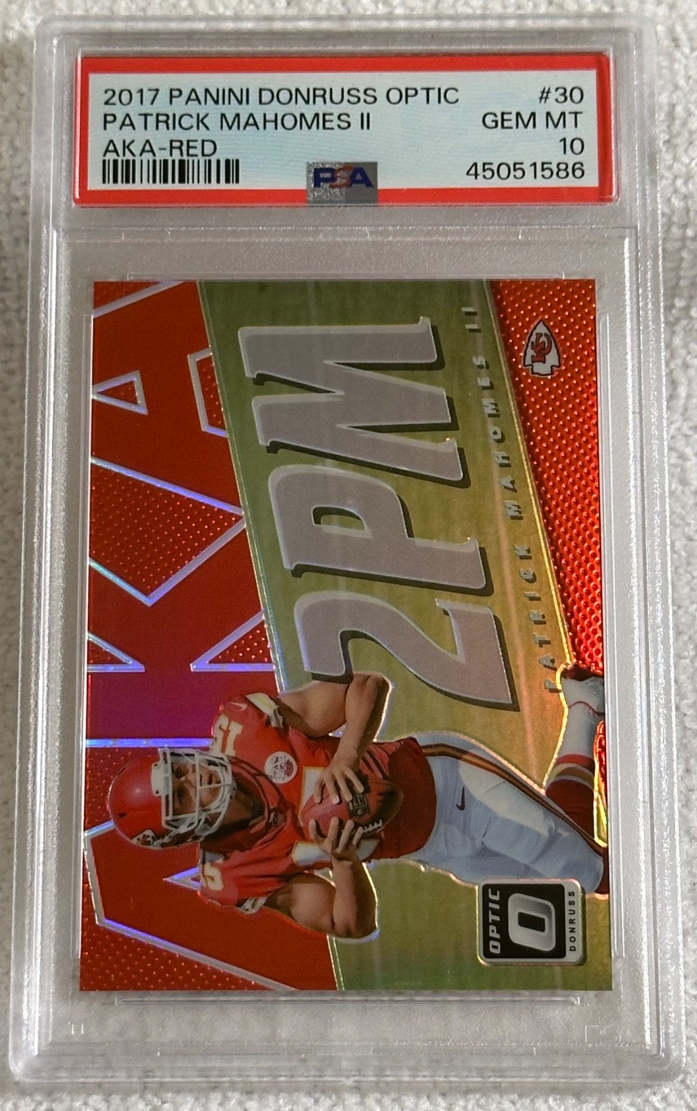 Patrick Mahomes Panini Donruss Optic Aka #30 Red