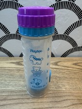 Vintage Blue Purple Playtex Nurser FLAT Top Nipple Drop In 8oz Baby Bottle