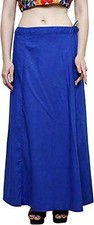 Women's Saree Cotton Inskirt Free Size Underskirt Petticoat Royal Blue Color