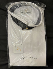 Neil Allyn L 30/31 White Solid Shirt Black Banded Collar