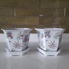 A pair of hexagonal Chinese planters