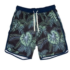 Fair Harbor Men's XL Anchor Swim Trunks Navy Evergreen 8" Inseam 4-Way Stretch