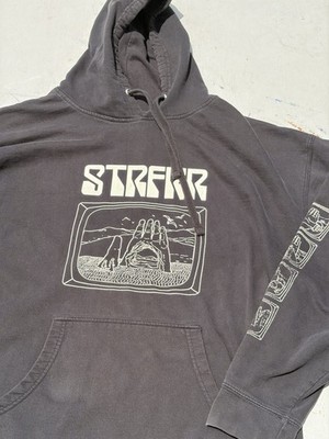 Men's STRFKR Hoodie Black Spell-Out 2XL Music Y2K Rock Indie PNW Logo Band City