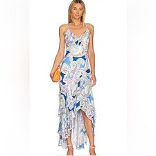 Milly Edra Summer Paisley Dress in Blue Multi