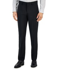 Hugo Boss Mens Modern fit Dress Pants 34 / 32 Black Solid Stretch