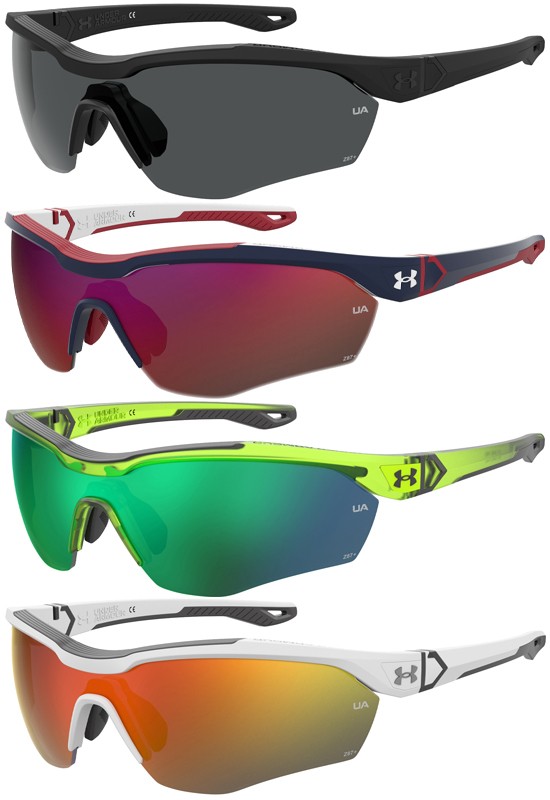 Under Armour UA Yard Pro ANSI Z87+ Semi-Rimless Wrap Sunglasses