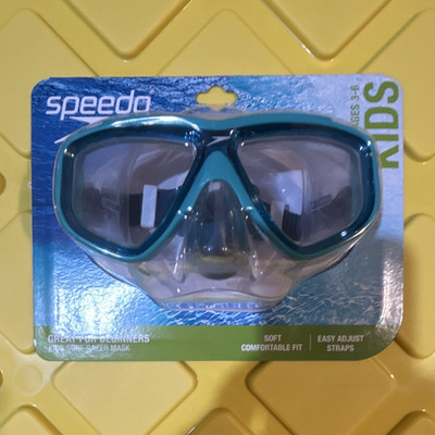 Speedo Kids Surf Gazer Mask Ages 3-6 Teal/Blue Two Window Lenses Easy Clips