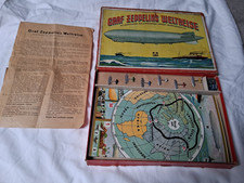 Brettspiel von Klee "GRAF ZEPPELIN`S WELTREISE" kompett um 1930