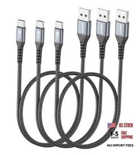 USB C Cable Pack A USB to USB C Cable Fast Charging Data 1.5FT 3 Grey