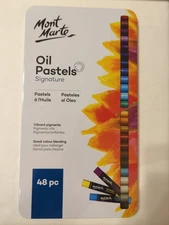 Oil Pastels in Tin Box Signature 48pc, 48 Assorted Colors, Vibrant Oil Pastel B7