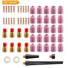 58-Piece TIG Welding Kit with Alumina Cups Gas Lens for Optimal Performance