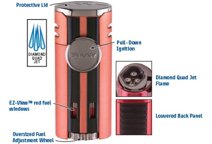 XIKAR HP4 Quad Lighter - Matte Black