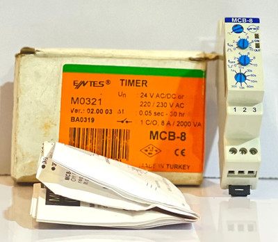 ENTES MCB-8 MULTIFUNCTION TIMER 0.05S-30H 24VAC/DC 220/230VAC FREE FAST SHIPPIG