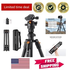 Compact 64" Tripod with 360  Ball Head - Perfect for Live Streaming  Vlogging
