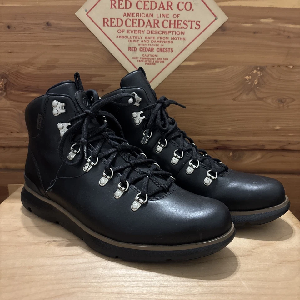 Botas masculinas Cole Haan Grand Explore todo terreno couro preto tamanho 10M C35584 - Imagem 2 de 4