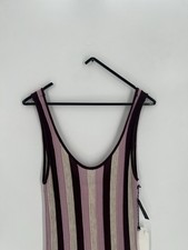 Leith Striped Sweater Knit Sleeveless Fit & Flare Tank Midi Dress Multicolor XXS