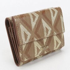Dior Trifold Wallet CD Diamond Men  s Brown Used Good
