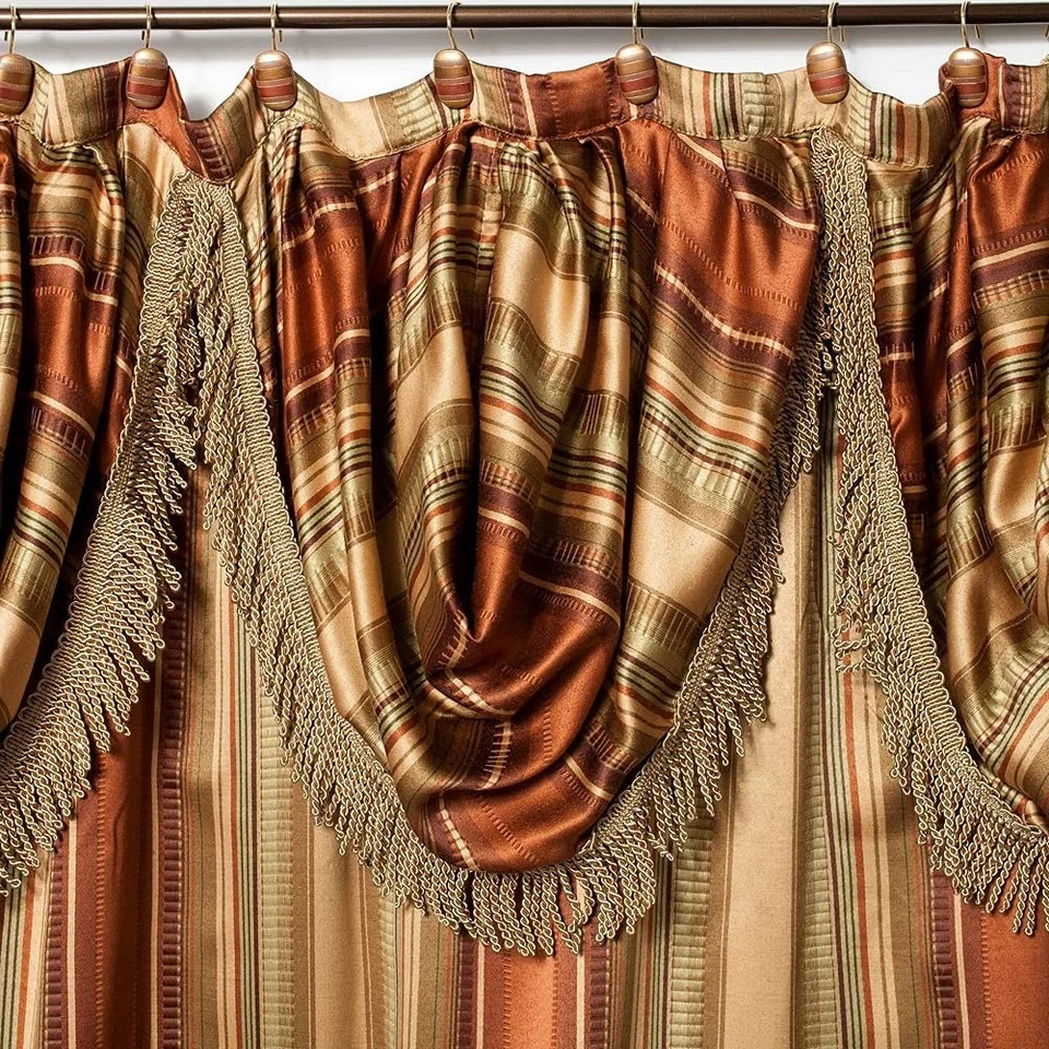 Cortina de ducha de baño Contempo cortina de ducha clásica de lujo contemporánea F... Foto 2 de 4