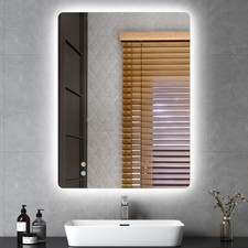 Illuminated Bathroom Mirror With LED Lights Wall Mounted Demister Touch Sensor