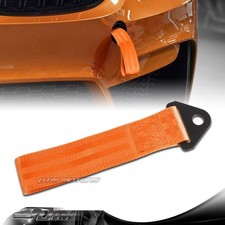 High Strength Orange Racing Tow Towing Strap Hook Front Rear Bumper Universal
