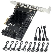10 Port SATA PCIe Expansion Card, 6Gbps PCI Express x1 to SATA 3.0 Controller 