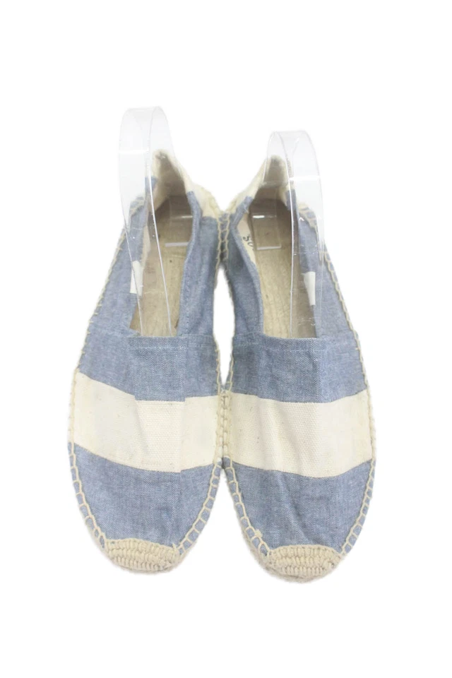 Alpargata informal a rayas Soludos para mujer azul blanco talla 8 Foto 2 de 4