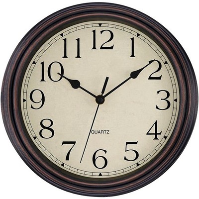 Foxtop Retro Silent Non-Ticking Round Classic Clock Quartz Decorative Battery...