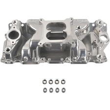 For Sbc Chevy V8 350 400 Polished Dual Plane Air Gap Aluminum Intake Manifold