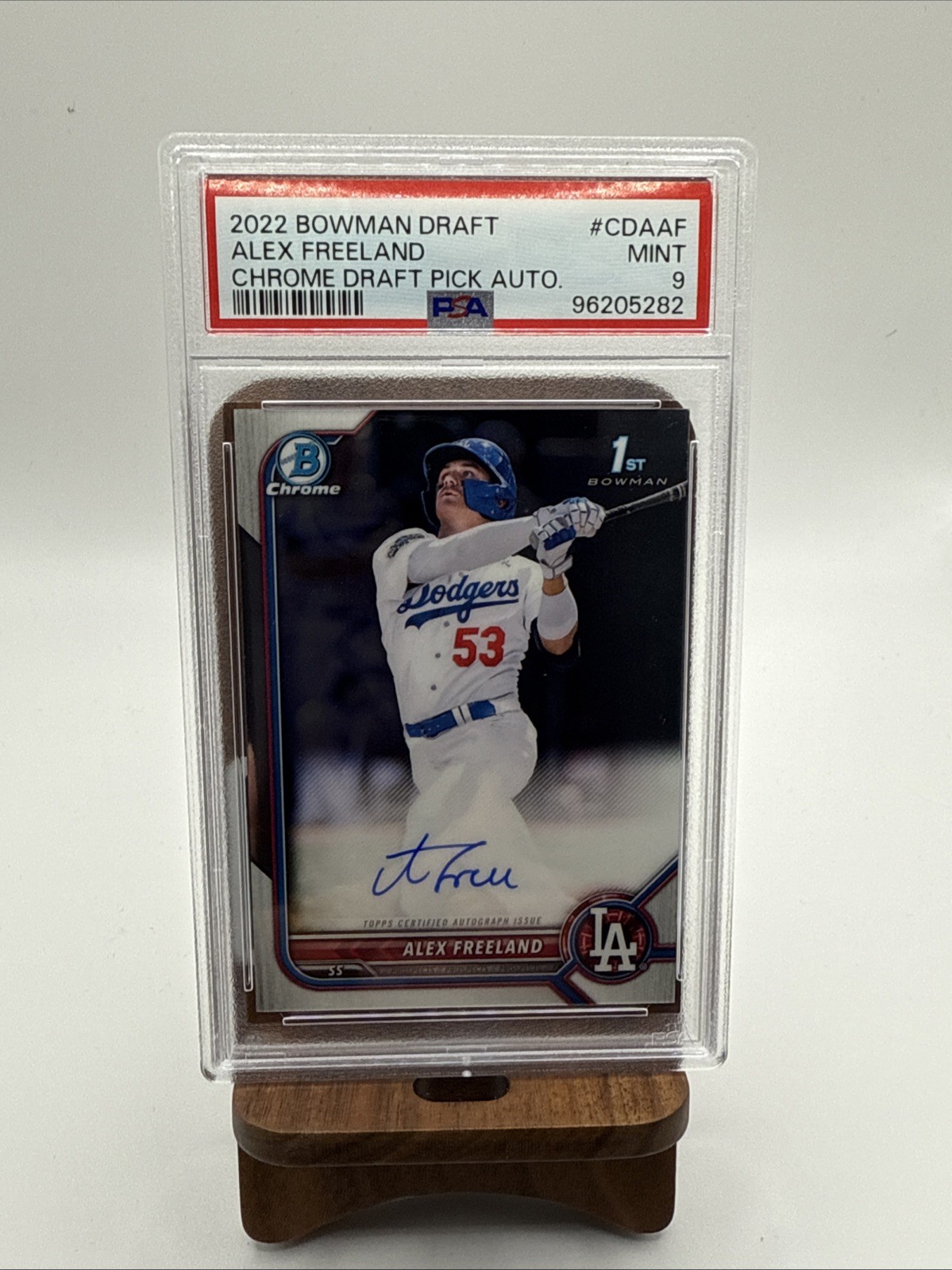 2022 Bowman Draft Chrome Auto Alex Freeland #CDA-AF Psa 9 Dodgers WSC