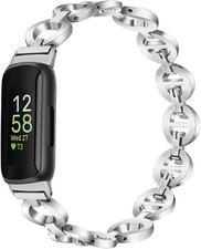 Women Band for Fitbit Inspire 3 / Inspire 2 HR Dressy Jewelry Stainless Steel St