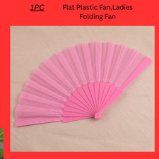 Flat Plastic Fan,Ladies Folding Fan,Fashionable & Elegant Simple Solid Color