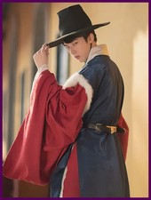 Men's Traditional Korean Robe Ming Dynasty Retro Oriental Costume Hanbok Cosplay