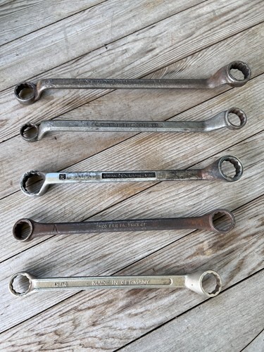 vintage lot of 5 quality large off set box end 12 point wrench PLUMB - AMCO ERIE