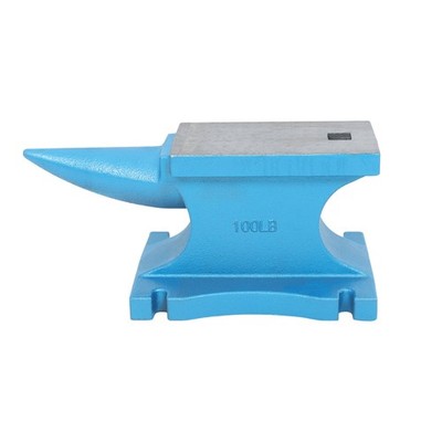 Industrial 99Lbs Cast Iron Anvil 45KG Hardened Surface Long Curved Horn Design