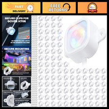 100Pcs Light Clips & Mounting Brackets for Outdoor LED Lights, 200 Screws Includ