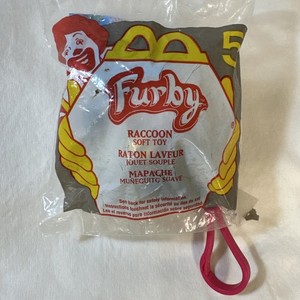 McDonald's Vintage Furby Raccoon Keychain Clip Soft Toy Plush #5 Kids' Toy