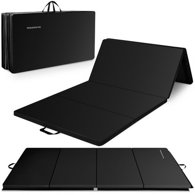 BalanceFrom Fitness 120x48'' Folding Gymnastics Exercise Mat, Black(Open Box)