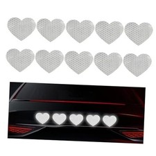 10PCS Vinyl Decal for Cars, High Intensity Reflective Sticker Heart, White