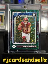2024 Panini Donruss Optic - Rated Rookie Luke McCaffrey #268 Green Velocity...