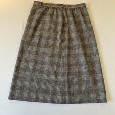 Vintage Pendleton 100 Wool A Line Skirt Womens 14 Plaid Midi Light Academia