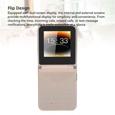 2G Big Button Flip Cell Phone For Seniors With Speed Dialing Trending Gold